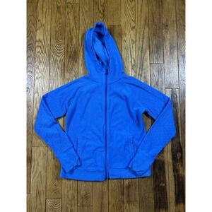 Tek Gear Fleece‎ Full Zip Hoodie Jacket Athletic Activewear Blue Thumb Holes S
